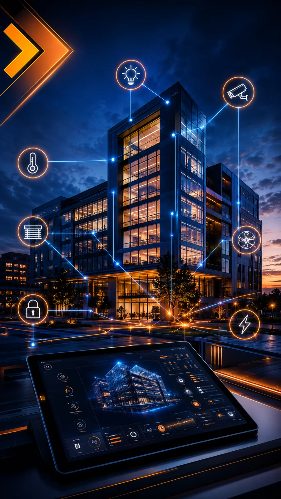 Smart building automation για έλεγχο φωτισμού, HVAC, ενέργειας και ασφάλειας